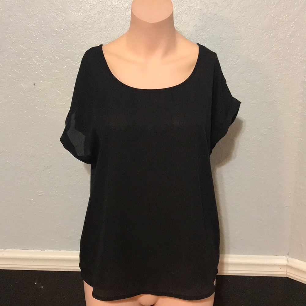 Black mesh-like top